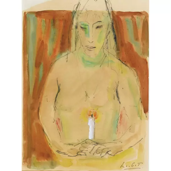 Frau mit Kerze