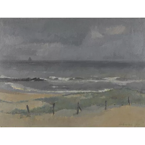 Adolf Holzmann — "Strand bei Huisduinen".