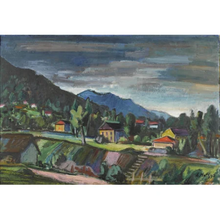 Landschaft mit Häusern