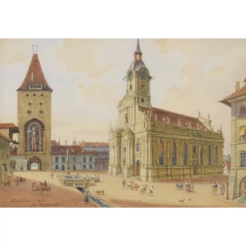 Adolf Methfessel — Berner Ansicht mit Heiliggeistkirche und Christoffelturm.
