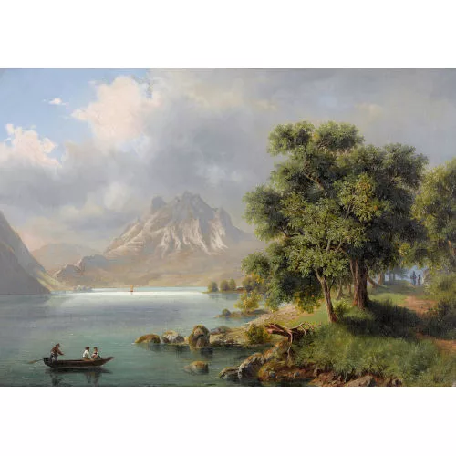 Adolf Rudolf Holzhalb — "Partie bei Weggis mit Pilatus am Vierwaldstättersee".