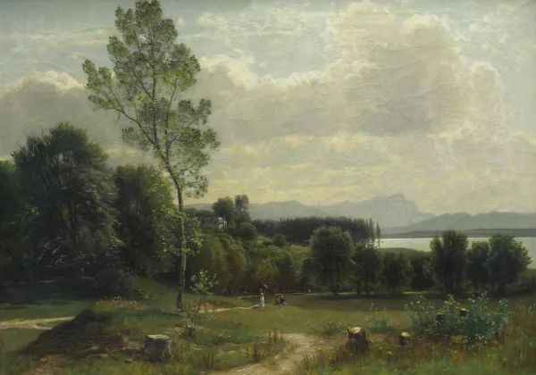 Adolf Stäbli — Landschaft am See, um 1870