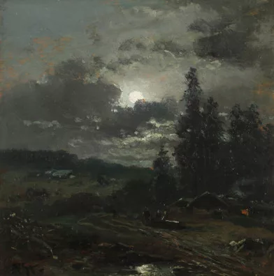 Adolf Stäbli — Landschaft bei Mondschein