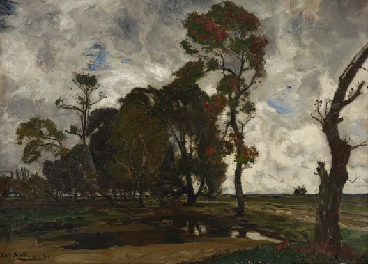 Adolf Stäbli — Stürmische Landschaft, Dachau, 1895