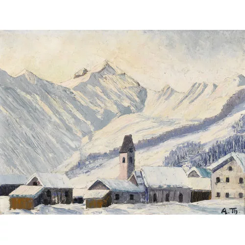 Adolf Thomann — "Winterliche Bündnerlandschaft".