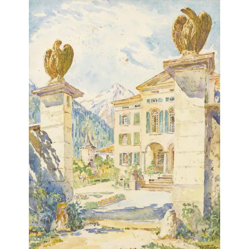 Adolf Tièche — Herrschaftliches Anwesen im Wallis.