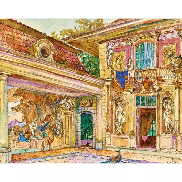 "Hof des Schlösschens des Herrn von Grenus-Bridel in Gümligen"