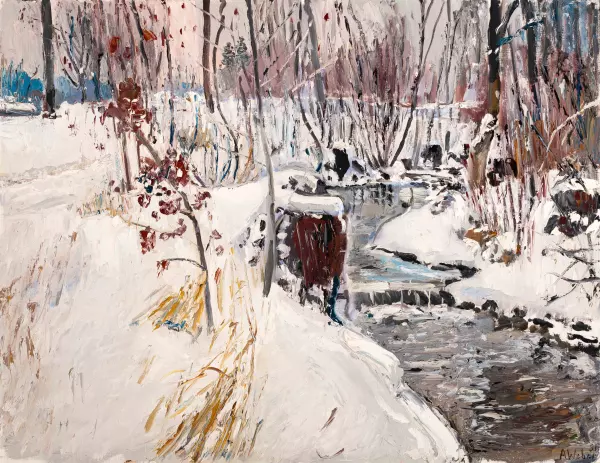 Wintertag mit Fluss