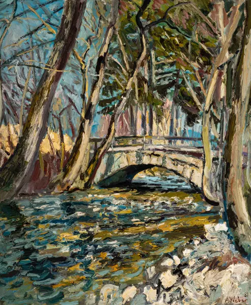 Fluss mit Brücke