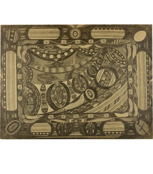 Adolf Wölfli — Männ'r Bund Hanging Gardens of Semiramis (double composition)