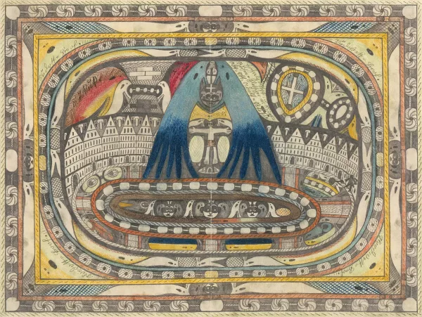 Adolf Wölfli — Riesen=Stadt, Aschen=Hall, auf den nördlichen Balearen, im Königreich Spanien