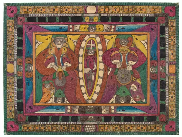 Adolf Wölfli — Drei-Brand-Wald-Kartoffeln von südlichen Theil des Kon- tinents Südmeridian: Links der Mann : Rächts die Frau ... — Galerie Kornfeld