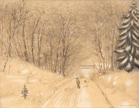 Winterlandschaft mit Spaziergänger, 1904