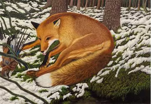 ADOLF DIETRICH — Fox with a jay. 1926. — Koller Auktionen