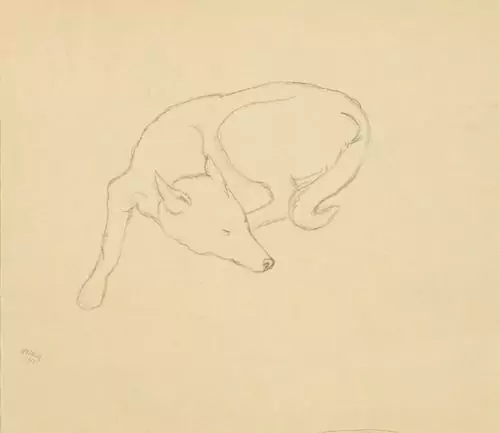DIETRICH, ADOLF — Reclining Dog. 1915. — Koller Auktionen