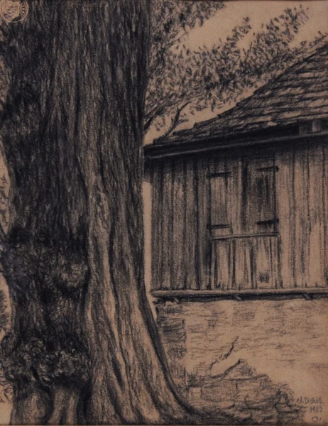 Adolf Dietrich — Baum und Fischerhaus, 1903