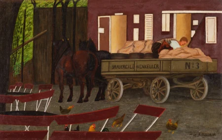 Pferdefuhrwerk Brauerei Löwenkeller, 1925