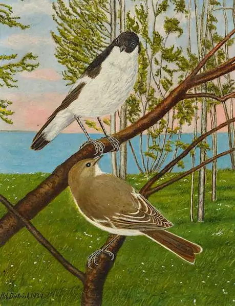 ADOLF DIETRICH — Woodchat shrike. 1937. — Koller Auktionen