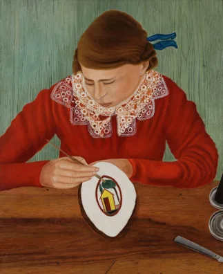 Adolf Dietrich — Friedli, Bildnis eines malenden Mädchens. Um 1930.