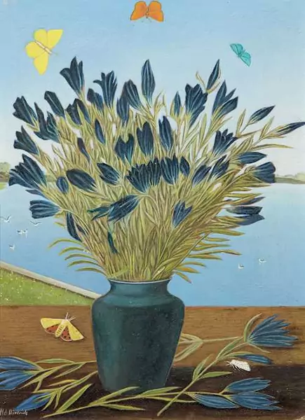 ADOLF DIETRICH — Blue gentian with butterfly. Probably 1948. — Koller Auktionen