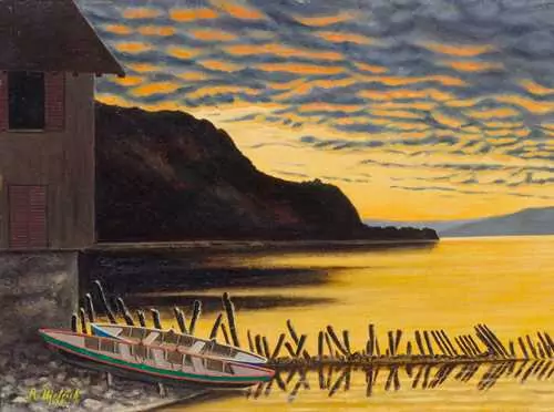 ADOLF DIETRICH — Evening by a lake with clouds. 1918. — Koller Auktionen