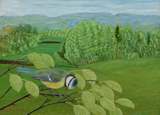 Adolf Dietrich — Blaumeise auf Buchenzweig, 1932