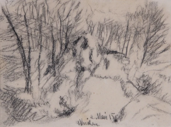 Adolf Dietrich — Landschaft mit Bäumen, 1915