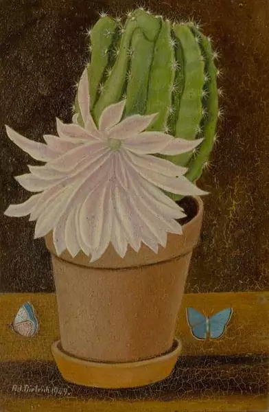 ADOLF DIETRICH — Kaktus mit Schmetterlingen. 1949. — Koller Auktionen