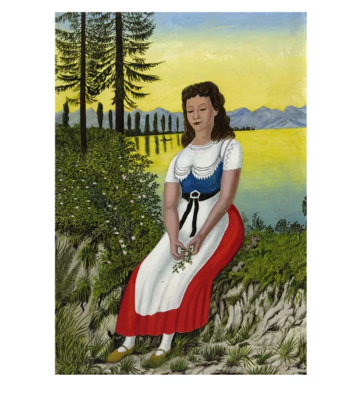 Adolf Dietrich — Mädchen vor Seelandschaft
