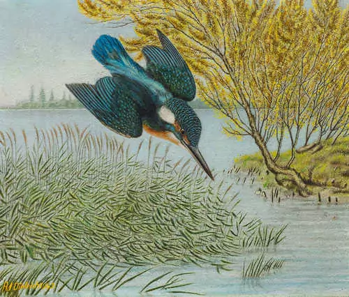 ADOLF DIETRICH — Eisvogel über dem See. 1943. — Koller Auktionen