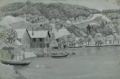 ADOLF DIETRICH — Das Ufer bei Berlingen im Winter. Um 1921. — Koller Auktionen