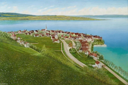Blick auf Berlingen von Osten, 1942