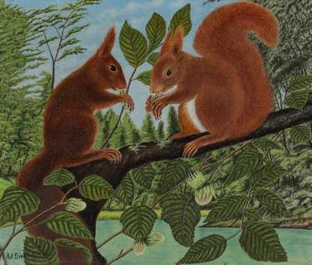 Zwei Eichhörnchen, 1933