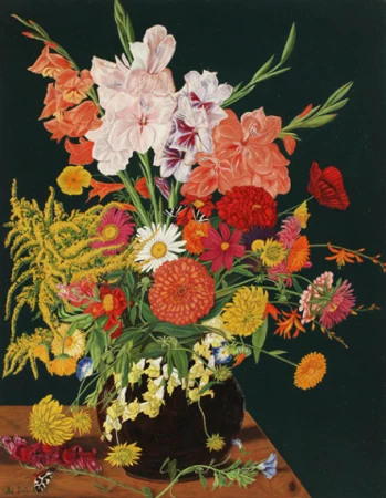 Blumenstrauss vor dunklem Hintergrund, 1930