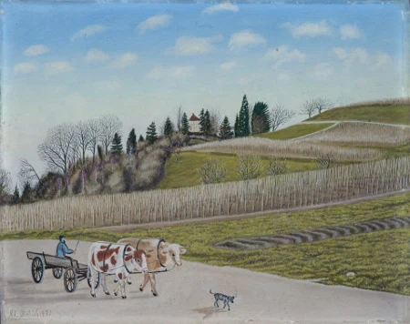 Blick auf Schloss Arenenberg, im Vorfrühling, 1933