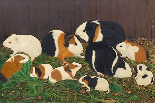 ADOLF DIETRICH — Ten guinea pigs. Circa 1925. — Koller Auktionen