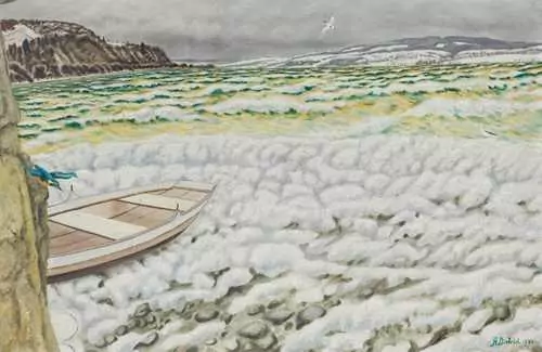 DIETRICH, ADOLF — Waves breaking at the Untersee in Winter. 1924. — Koller Auktionen