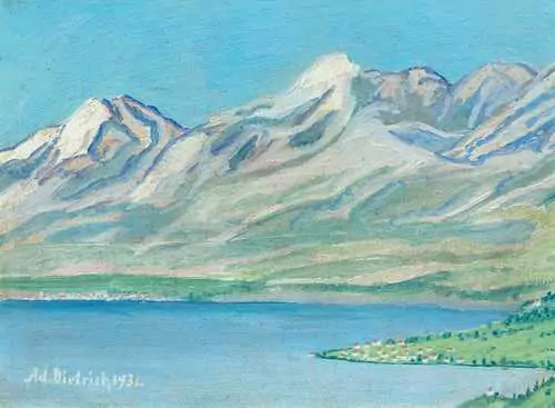 ADOLF DIETRICH — A small lake landscape. 1931. — Koller Auktionen