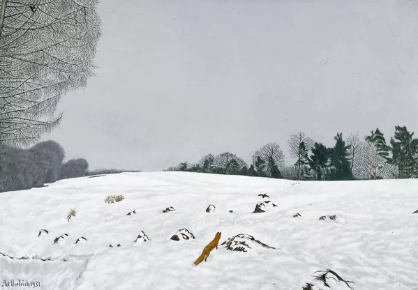 "Schneebild mit Fuchs"