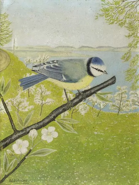 ADOLF DIETRICH — Blaumeise in Mailandschaft. 1937. — Koller Auktionen