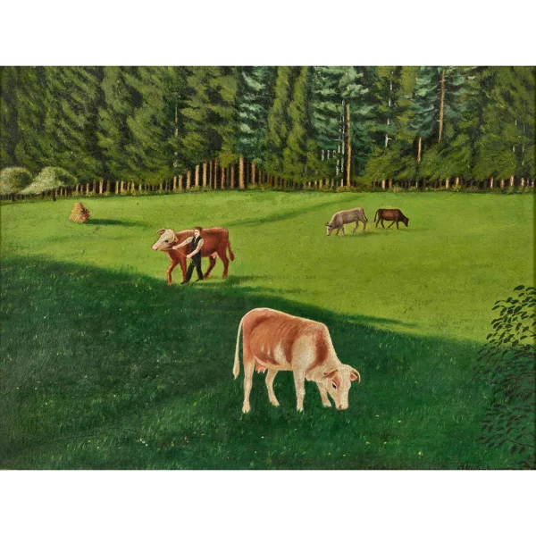 Adolf Dietrich — "Herbstlandschaft mit Kühen".