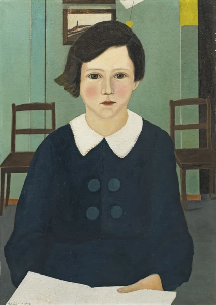 Adolf Dietrich — Mädchen mit kurzen Haaren, 1948 - recto Mädchen mit langen Zöpfen, 1948 - verso