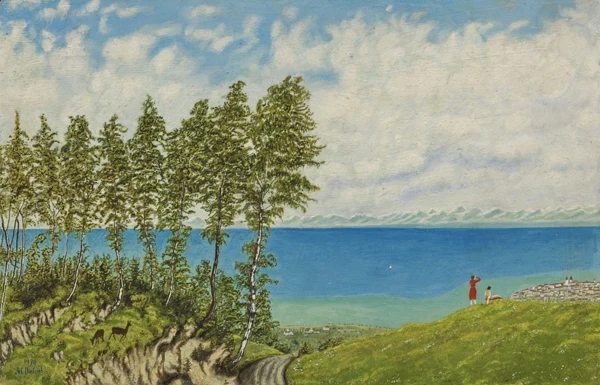 Adolf Dietrich — Seelandschaft mit Birkengruppe, 1930