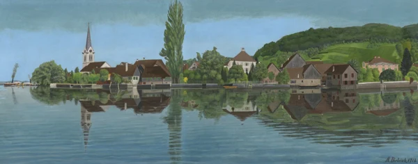 Adolf Dietrich — Berlingen vom See aus, 1912