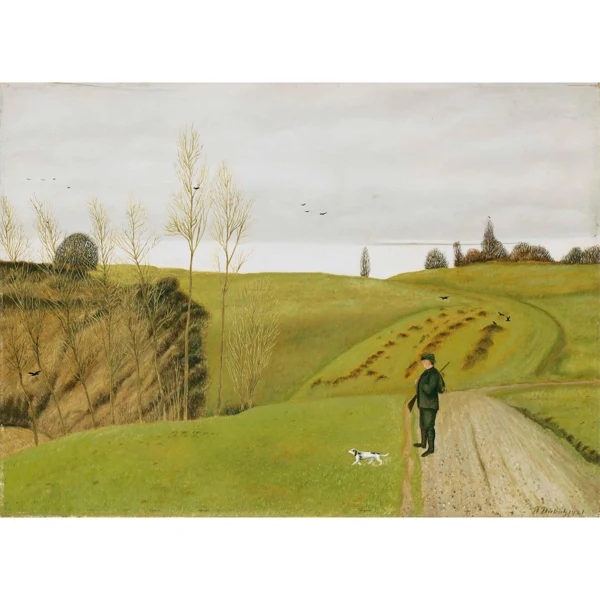 Adolf Dietrich — DEZEMBERSTIMMUNG MIT JÄGER, 1921 DECEMBER SCENE WITH HUNTER, 1921