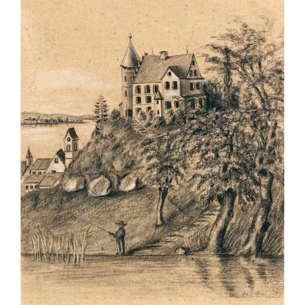 Adolf Dietrich — SCHLOSS AM BODENSEE, 1904 CASTLE ON LAKE CONSTANCE, 1904