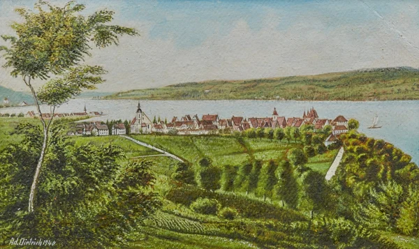 Adolf Dietrich — Blick auf Steckborn und Mammern, 1940