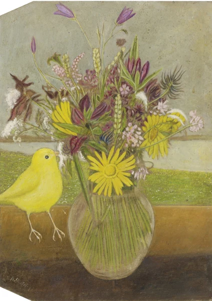 Adolf Dietrich — BLUMENSTRAUSS MIT VOGEL, 1954FLOWER BOUQUET WITH BIRD, 1954