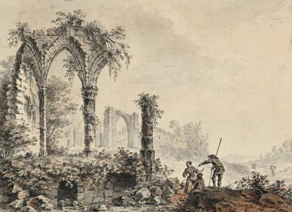 Adrian Zingg — Paysage de ruines animé