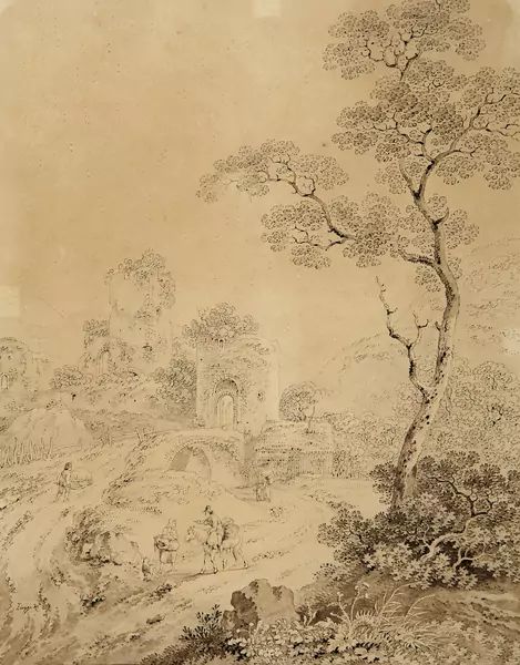 Ruinenlandschaft mit Figurenstaffage